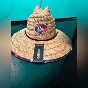 Hemlock Straw Hat Sun Kalua Flowers NWT
